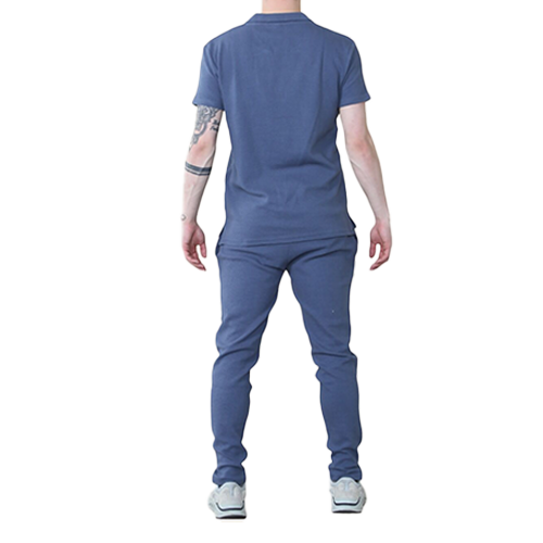 GENESIS-STONEd Stone Waffle Pattern Polo Short Sleeve Shirt and Trouser Set