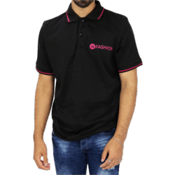 Black J5Fashion Logo Short Sleeve Polo Shirt