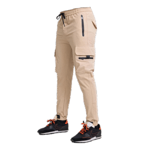 Beige Contrast Shell Cargo Jogger