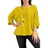 Merch-&-Carter-Online-Marketplace-shopping-Necklace-Top-Plain-Tunic-100%- Cotton-New-Lemon